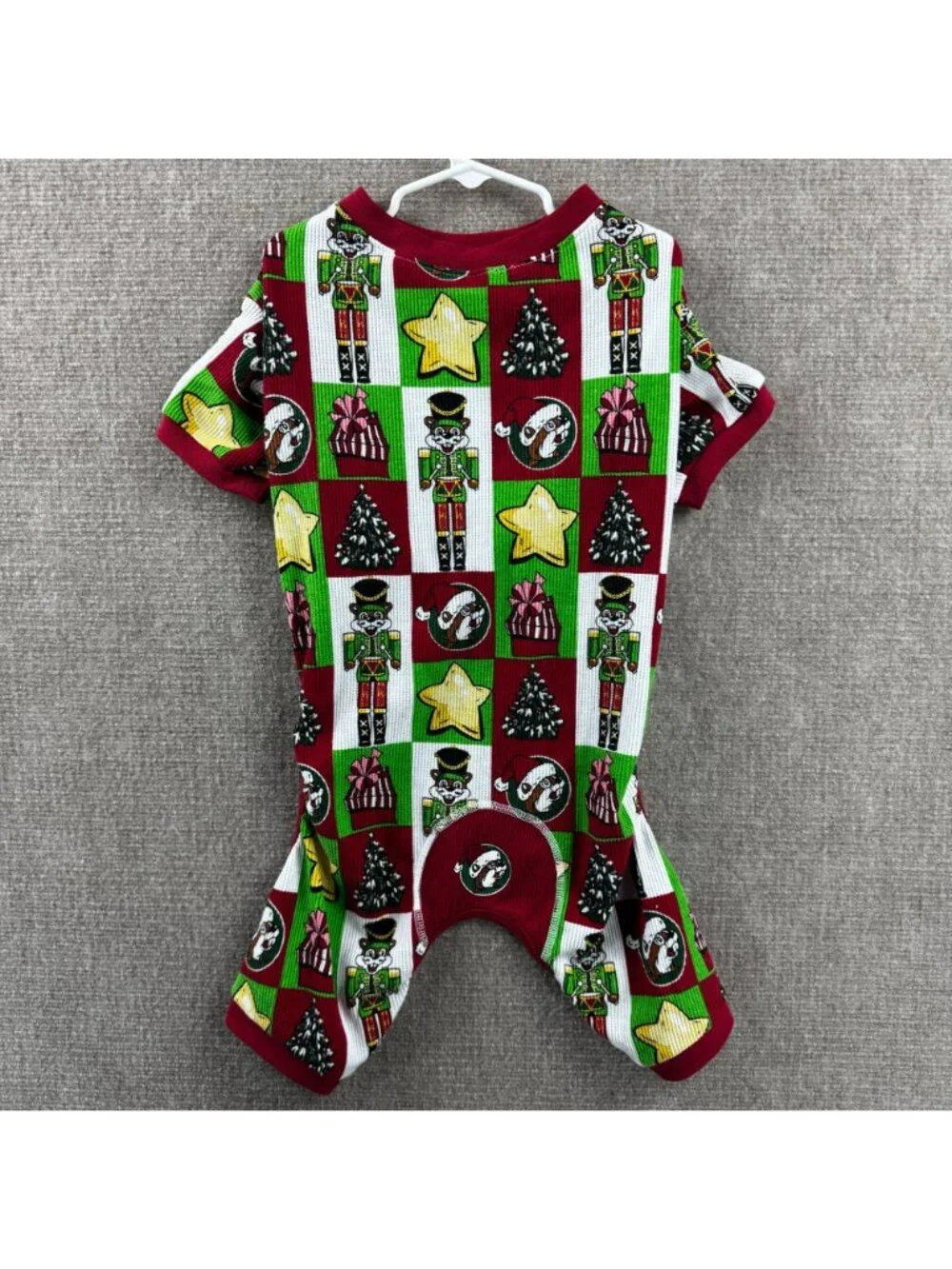 Bucees Christmas Dog Pajamas XL Pet Nutcracker Beaver Waffle Thermal Sleeper